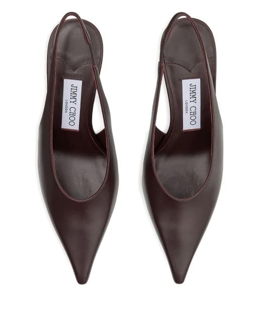 Jimmy Choo Brown 80Mm Isa Slingback Pumps