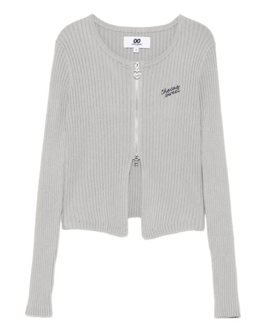 Chocoolate Gray Bluse Mit Logo-Stickerei