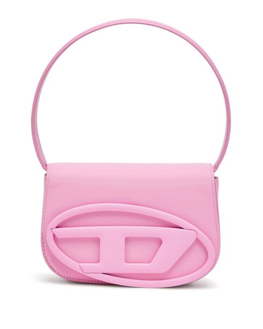 DIESEL Pink 1DR-Ikonische Schultertasche aus mattem Leder