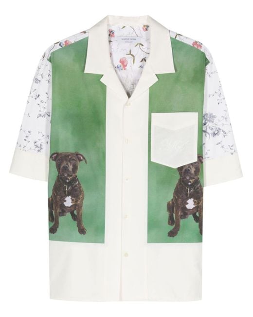 Camicia con design color-block di MARINE SERRE in Green da Uomo