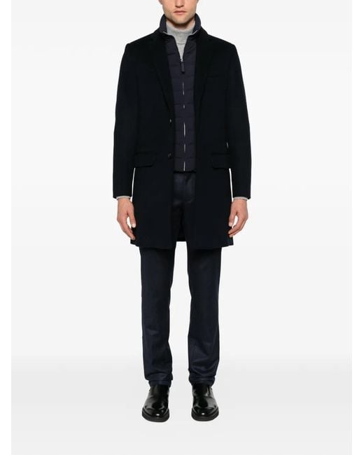 Mackage Black Layered Single-Breasted Coat for men
