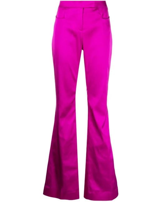 Tom Ford Purple Flared Satin Trousers