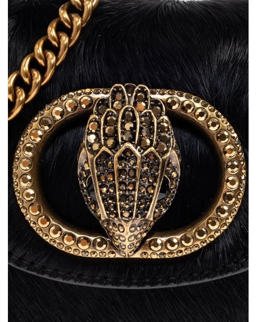 Kurt Geiger Black Micro Chelsea Crystal-Embellished Saddle Bag