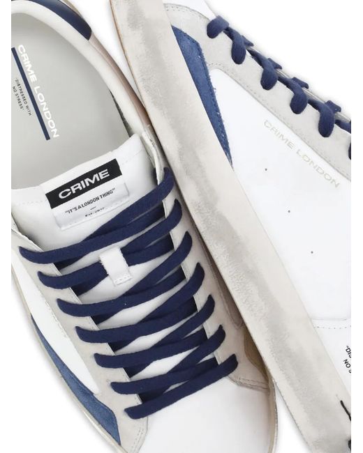 Crime London White Baskets Distressed for men