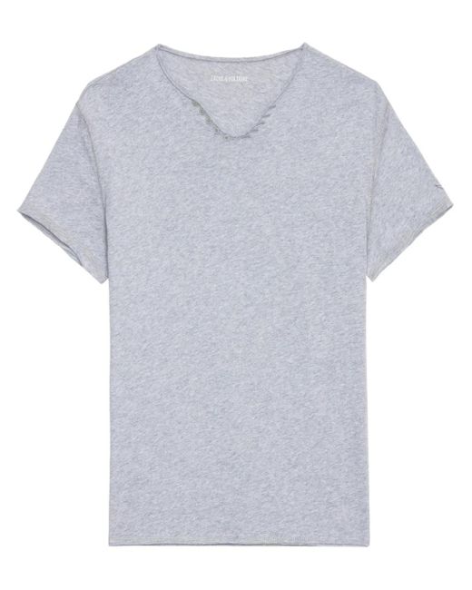 Zadig & Voltaire T-Shirt Mit Henley-Kragen in Gray für Herren