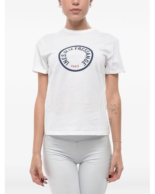 Ines De La Fressange Paris White Logo-Print Oscar T-Shirt
