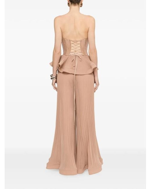 Nissa Natural Sequined Corset Top