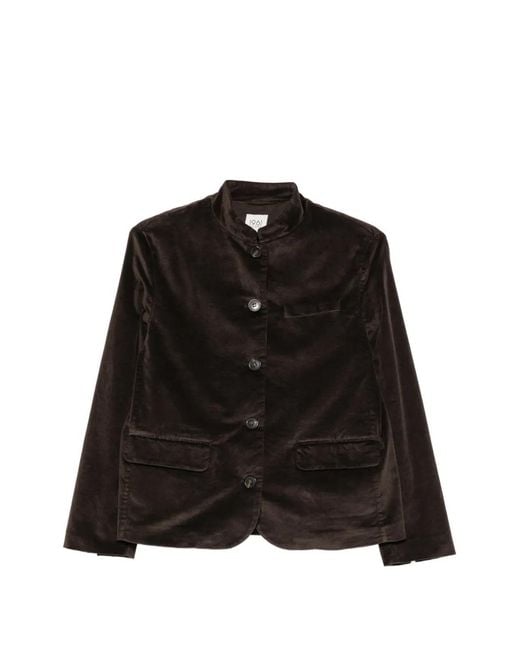 19.61 MILANO Black Velvet Mandarin-Collar Jacket