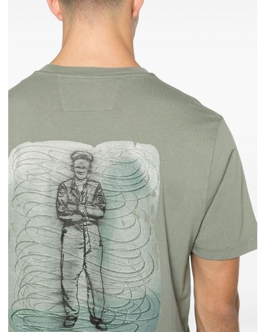 C P Company T-Shirt mit British Sailor-Print in Green für Herren
