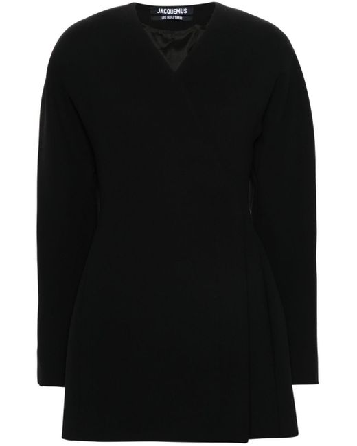 Vestido corto La Oval Robe Jacquemus de color Black
