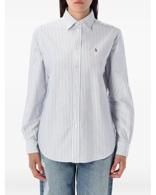 Polo Ralph Lauren Gray Striped Oxford Shirt