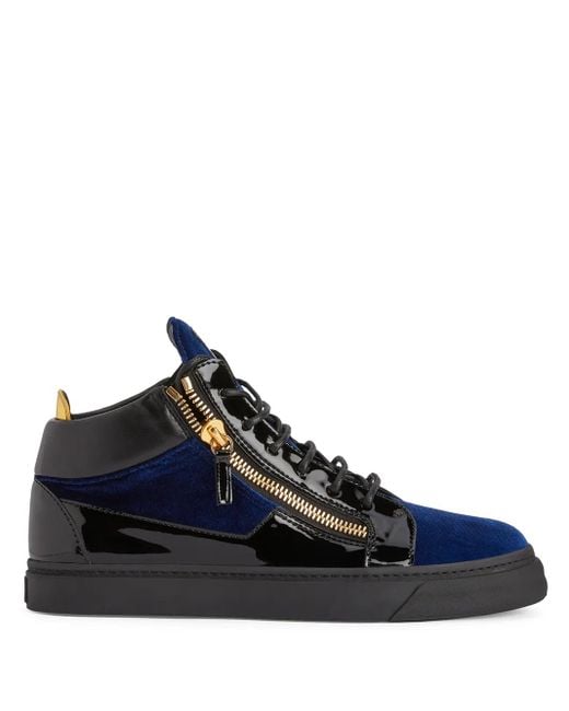Giuseppe Zanotti Kriss Mid-Top-Sneakers Aus Samt in Blue für Herren
