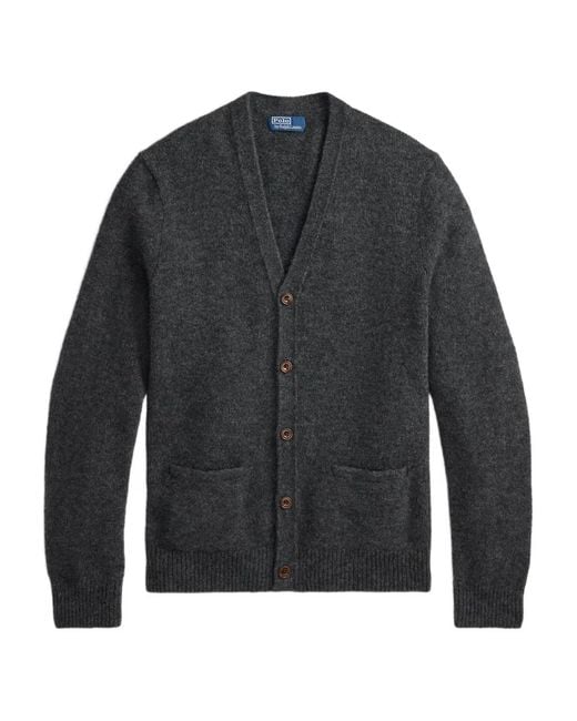 Polo Ralph Lauren Black Patch-Pocket V-Neck Cardigan for men