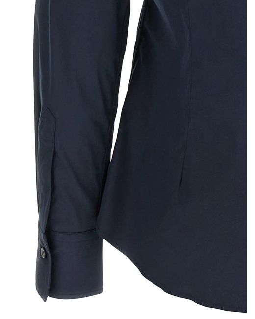 Xacus Blue Sara Pleated Shirt