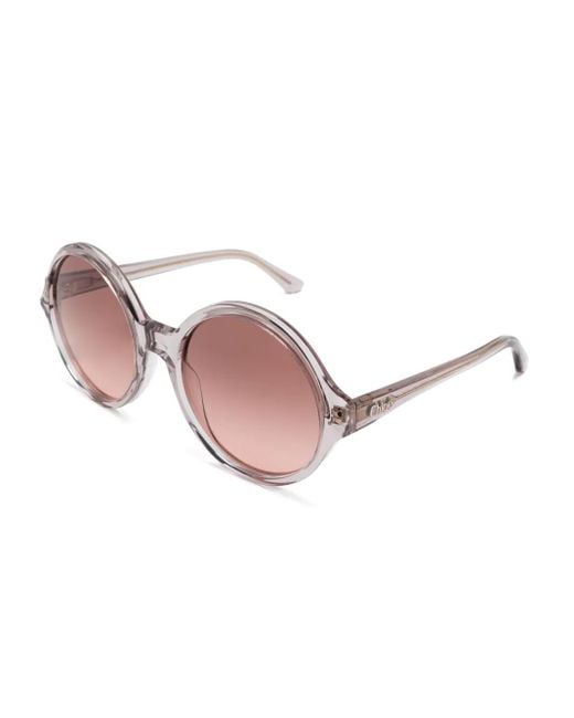 Chloé Pink Round-Frame Sunglasses