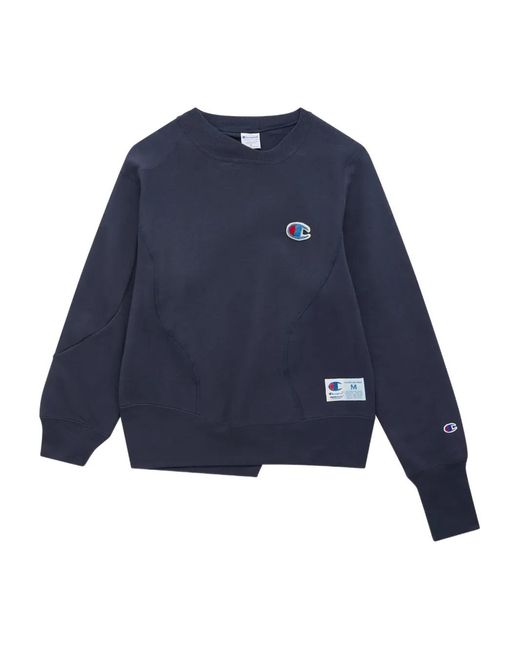 Undercover Blue X Champion Patchwork Crew-Neck Sweatshirt for men