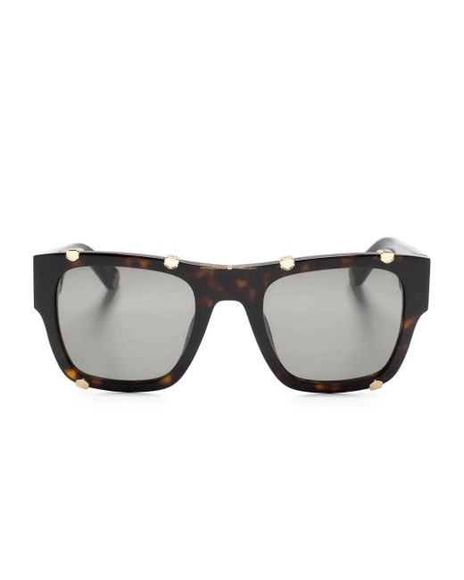 Philipp Plein Gray Logo-Engraved Square-Frame Sunglasses for men