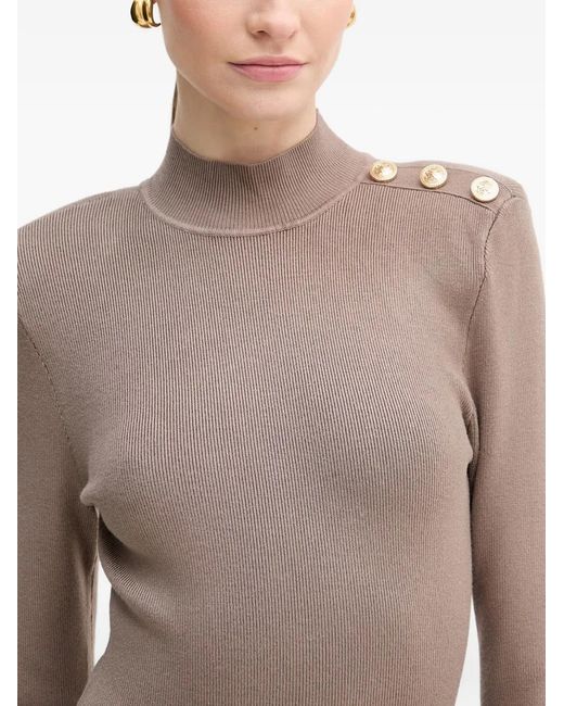 Guess Natural Alyssia Mock-Neck Mini Dress