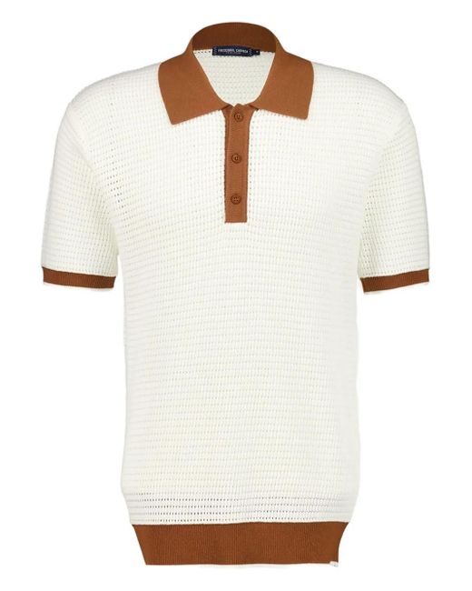 Polo Vidal Con Scollo A V All'Uncinetto di Frescobol Carioca in White da Uomo