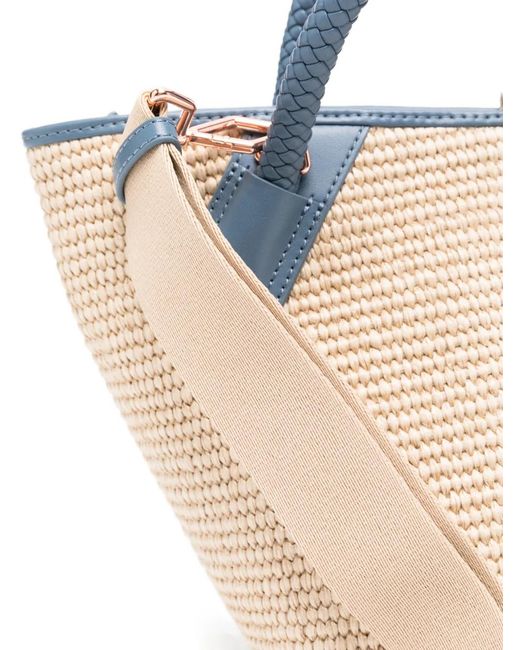 Alexander Smith Blue Small Lauren Braided-Handle Tote Bag