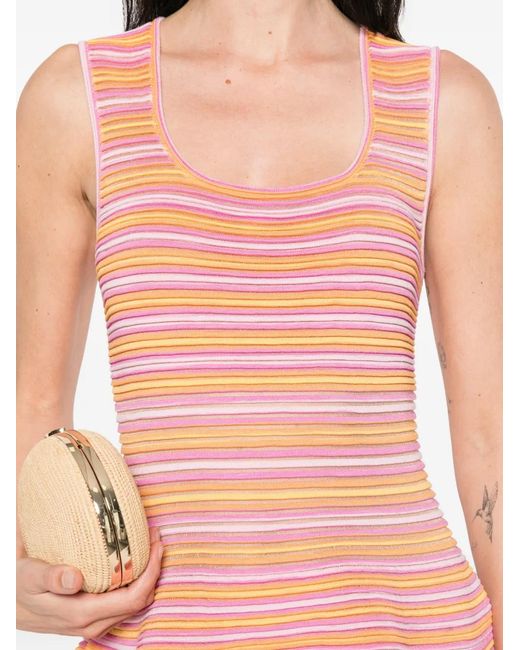 Jonathan Simkhai Pink Striped Mini Dress