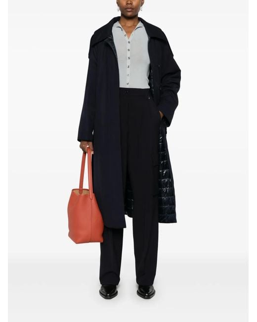 Herno Blue Pleated Virgin Wool Straight-Leg Trousers
