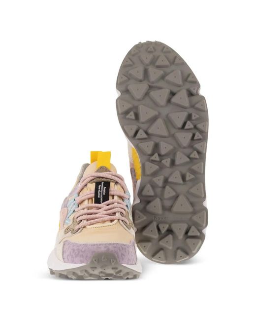 Flower Mountain White Yamano 3 Floral-Motif Panelled Sneakers
