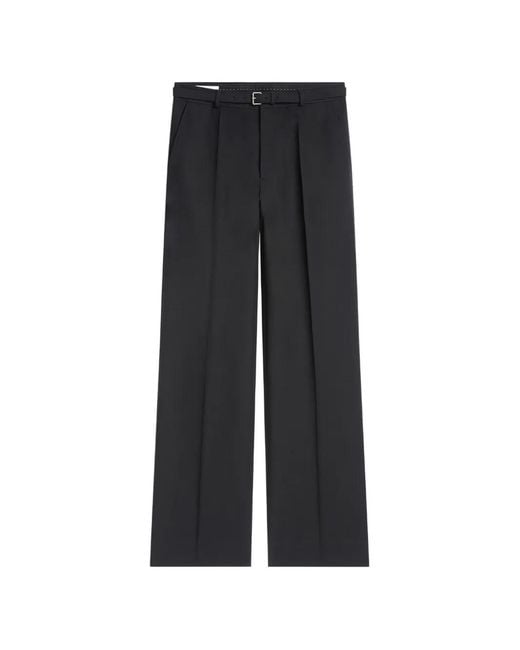 Dries Van Noten Black Belted Wool Pants for men