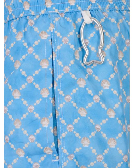Fedeli Blue Short De Bain À Imprimé Graphique for men