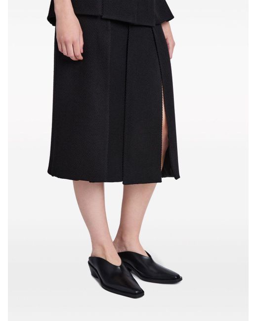 Proenza Schouler Black High-waist Twill Midi Skirt