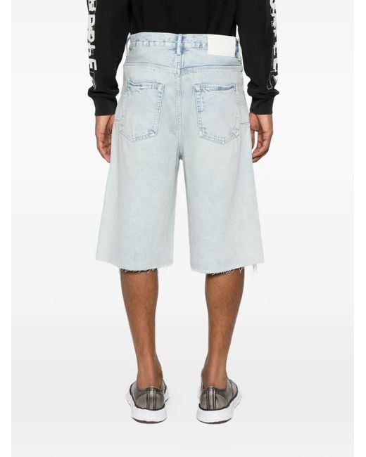 Purple Brand Blue Blowout Wide-Leg Shorts for men