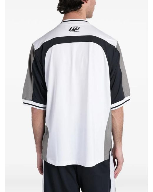 Off-White c/o Virgil Abloh White Logo-Print V-Neck T-Shirt for men