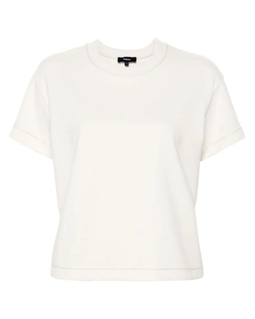 Theory White Ss Stitch T-Shirt