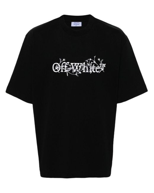 Off-White c/o Virgil Abloh Black Bookish Flower Skate T-Shirt for men