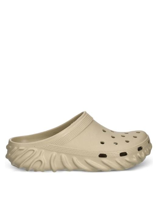 CROCSTM White Perforated Ridged Slides for men