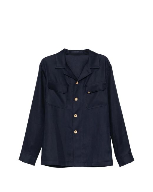Tagliatore Blue Chest Flap Pocekts Jacket for men