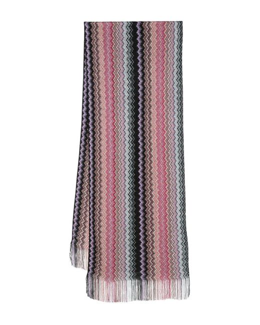 Écharpe en crochet à motif zig-zag Missoni en coloris Purple