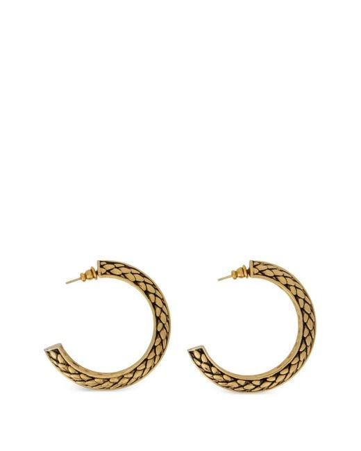 Roberto Cavalli Natural Snake-Scale Hoop Earrings