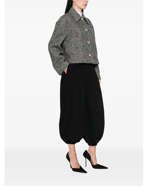 Valentino Garavani Gray Urban Wool Chevron Peacoat