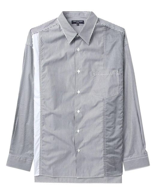 Comme des Garçons Gray Striped Button-up Cotton Shirt for men