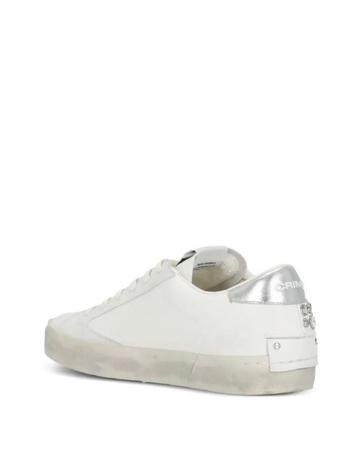 Crime London White Crystal-Embellished Sneakers