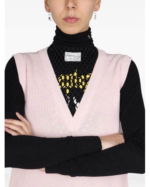 Raf Simons Pink V-Neck Vest