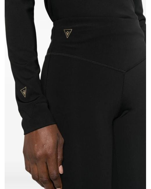 MACRON Black Logo-Patch Performance Leggings