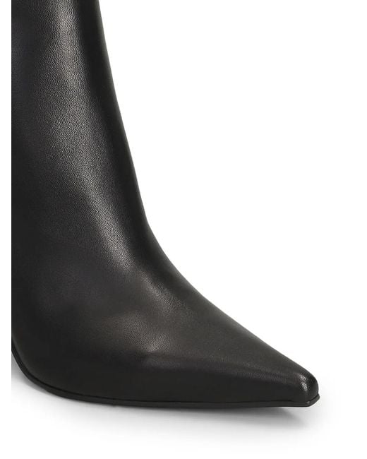 Lola Cruz Black Pointed-Toe Stiletto-Heel Ankle Boots