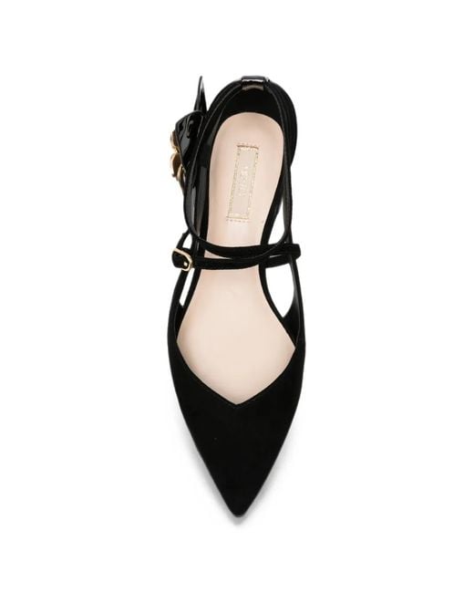 Liu Jo Black Floral-Embellished Pointed-Toe Sandals