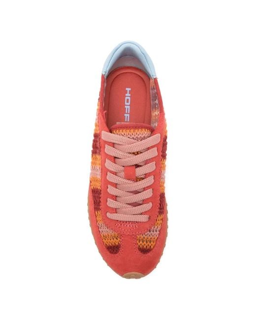 HOFF Pink Striped Panelled Sneakers