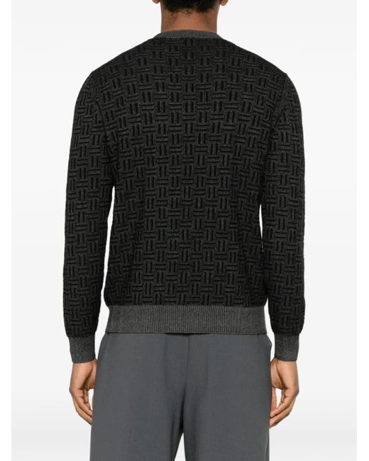 Diktat Black Crew-Neck Sweater for men