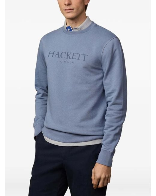 Hackett Blue Logo-Print Sweatshirt for men