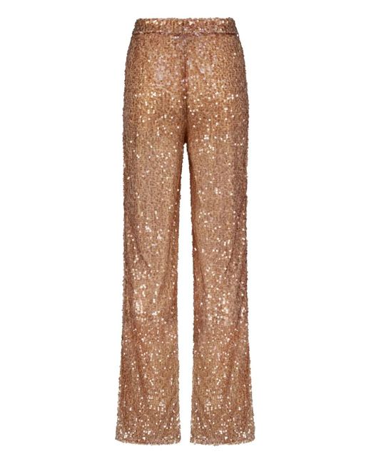 SANA OSMANI Natural Priapre Sequin Side-Split Trousers