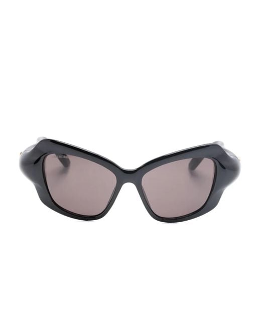 Balenciaga Gray Palazzo Butterfly-Frame Sunglasses